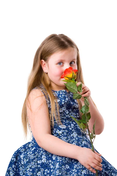 Dziewczyna z różą — Zdjęcie stockowe