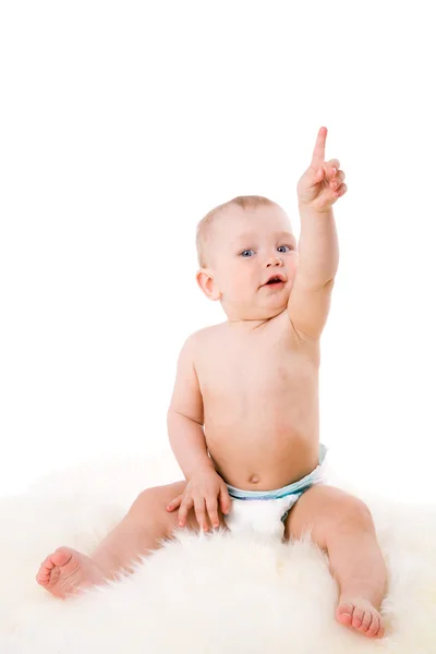 Barnet pekar uppåt — Stockfoto