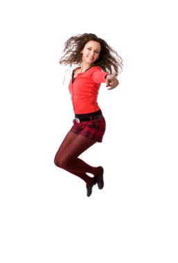 Jumping woman clipart