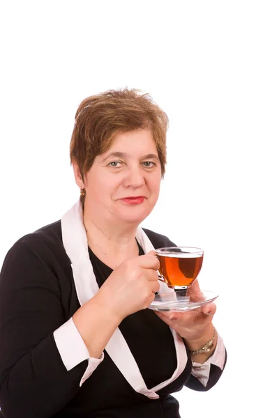 Çay kadınla — Stok fotoğraf
