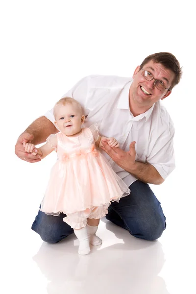 Батько з маленькою дівчинкою — стокове фото