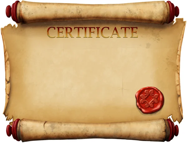 Certificates with wax stamp — Stock Photo, Image