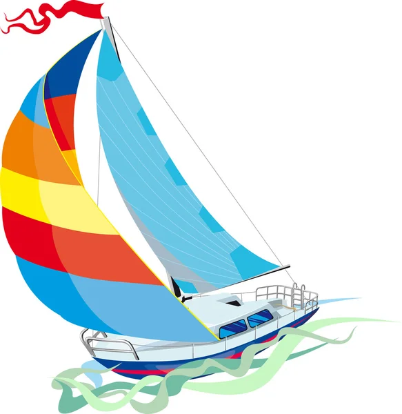 Yacht vue de face — Image vectorielle