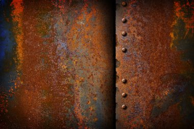 Rusty metal plate with a seam clipart