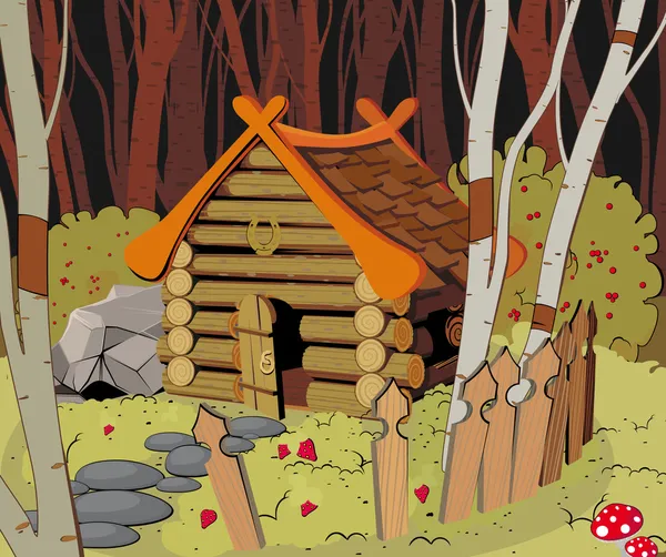 在森林里的小房子 — 图库矢量图片