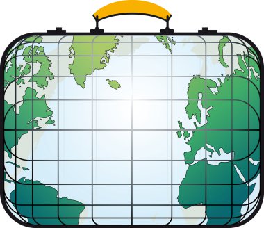 Suitcase like world map clipart