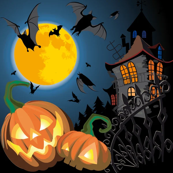 Carte Halloween citrouille — Image vectorielle