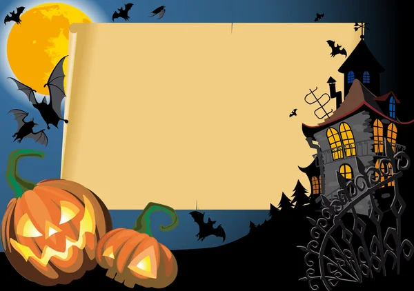 Carte Halloween avec blanc — Image vectorielle