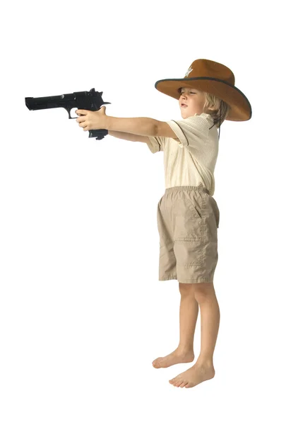 stock image Boy playing sheriff