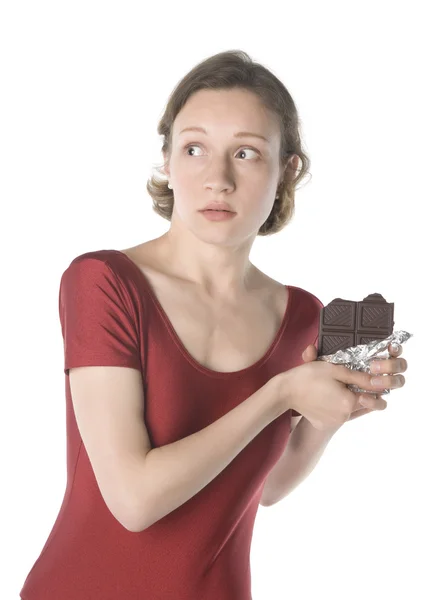 Sports and chocolate — Stock Photo, Image