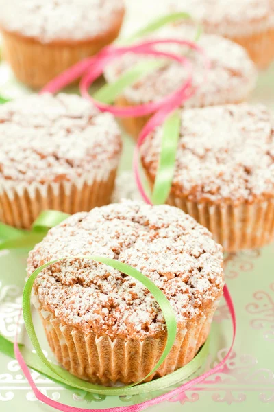 Muffins and Ribbons — Stock Photo, Image