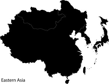 Eastern Asia map clipart