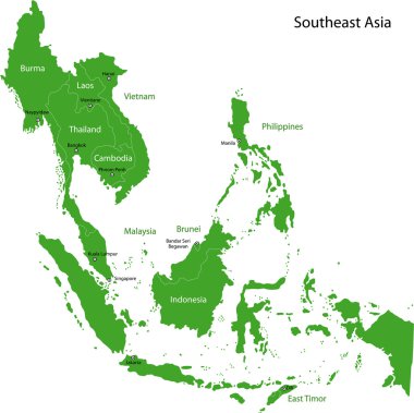 Southeastern Asia map clipart