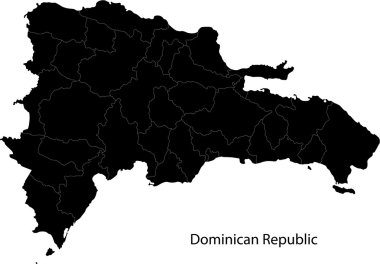 Black Dominican Republic map clipart