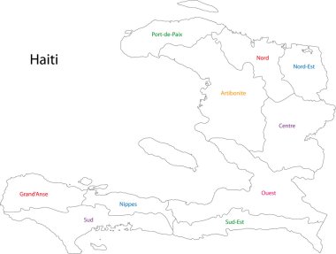 Outline Haiti map clipart