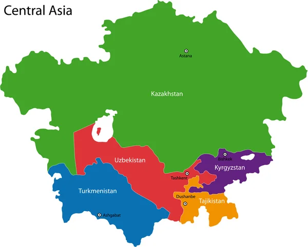 Asia centrale — Vettoriale Stock