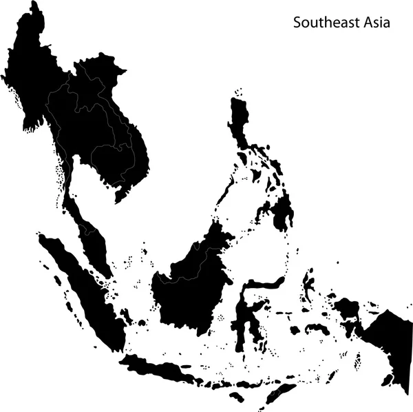 Peta Asia Tenggara - Stok Vektor