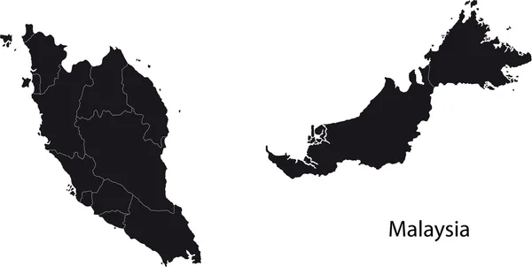 Kaart van Maleisië — Stockvector