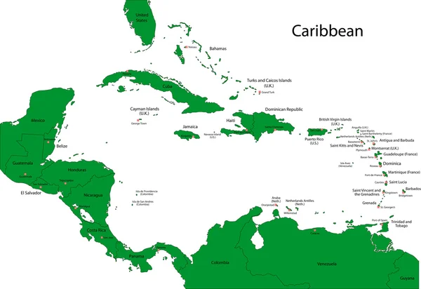 Karibiska karta — Stock vektor