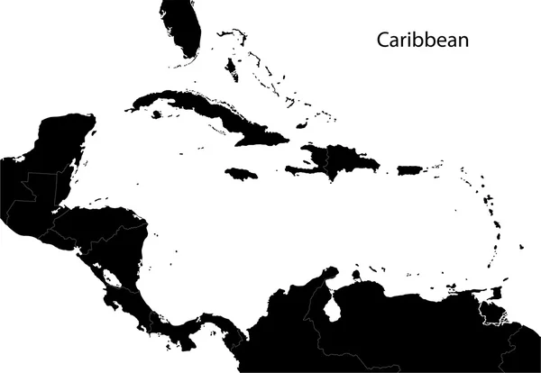 Mapa caribenho — Vetor de Stock