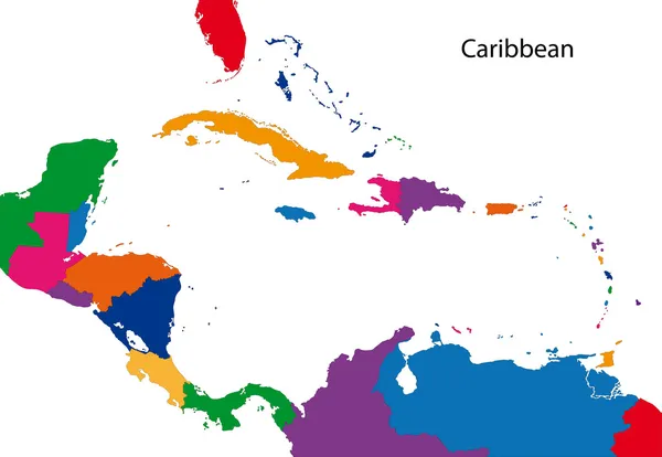 Cartina dei Caraibi — Vettoriale Stock