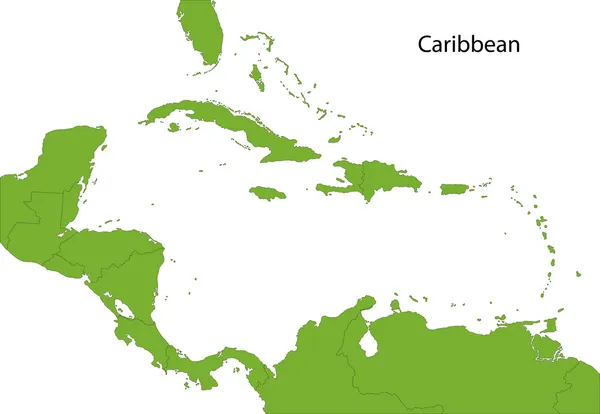 Mapa del Caribe — Archivo Imágenes Vectoriales