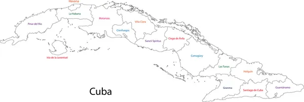 Obrys mapy Kuba — Stockový vektor