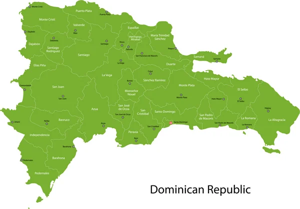 Kaart van Dominicaanse Republiek — Stockvector
