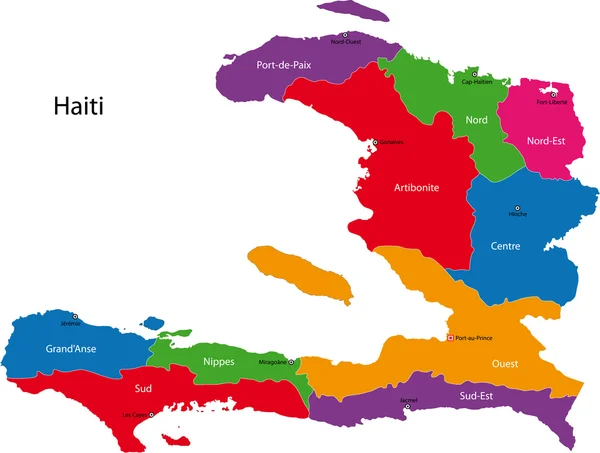 Kaart van Haïti — Stockvector