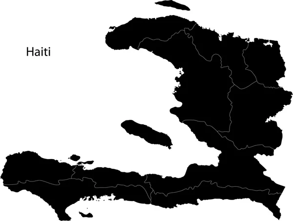 Zwart Haïti kaart — Stockvector
