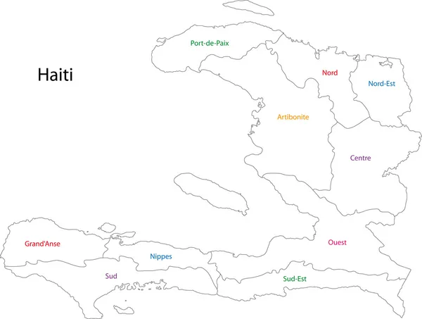 Umrisse der haitianischen Landkarte — Stockvektor