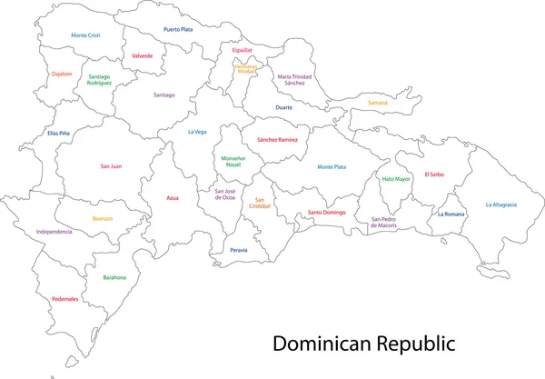 Karte der Dominikanischen Republik — Stockvektor