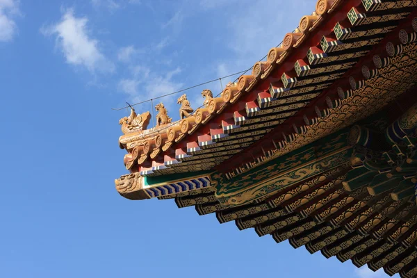 Patterned roof of temple Royalty Free Stock Images