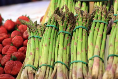 Asparagus on market clipart