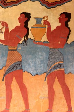 Detail of the frescoes of the Palace of Knossos clipart