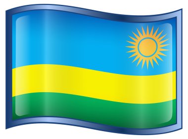 Rwandan flag icon. clipart