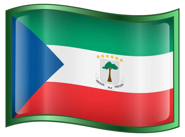 Guiné Equatorial Ícone da bandeira . — Vetor de Stock