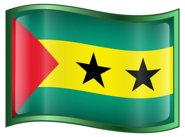Ícone de bandeira de São Tomé . — Vetor de Stock