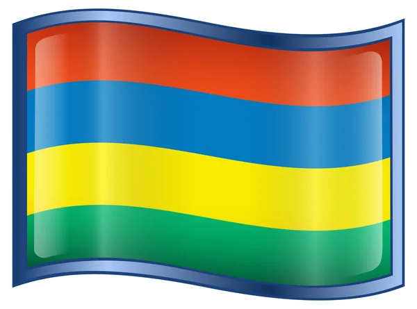Значок прапорця Маврикій . — стоковий вектор