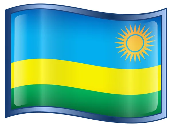 Icône drapeau rwandais . — Image vectorielle