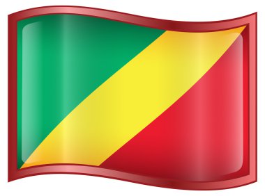 Republic of the Congo Flag icon. clipart