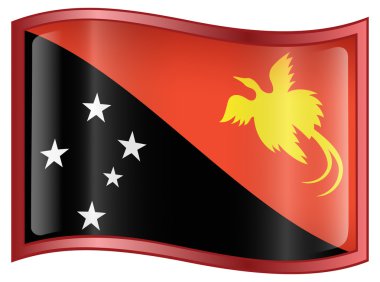 Papua New Guinea flag icon. clipart