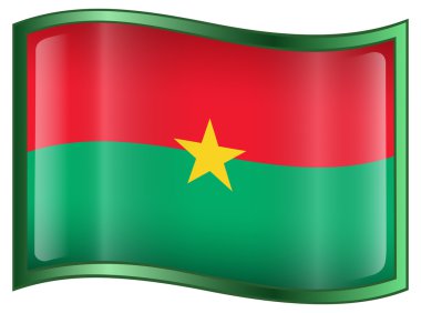 Burkina Faso flag icon. clipart