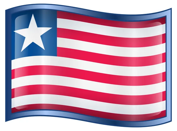 Liberias flaggikonen. — Stock vektor