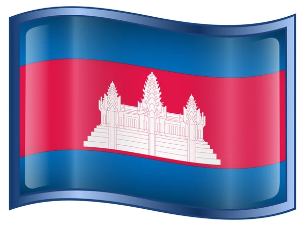 Icône drapeau Cambodge . — Image vectorielle
