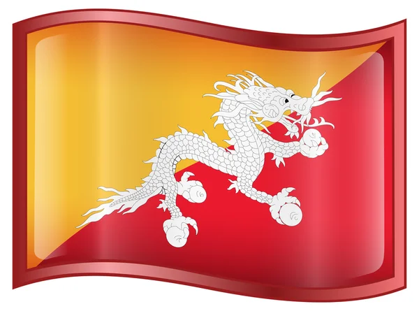 Bhutan flaggikonen. — Stock vektor