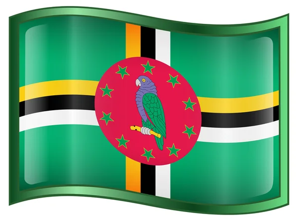 Dominica flaggikonen. — Stock vektor