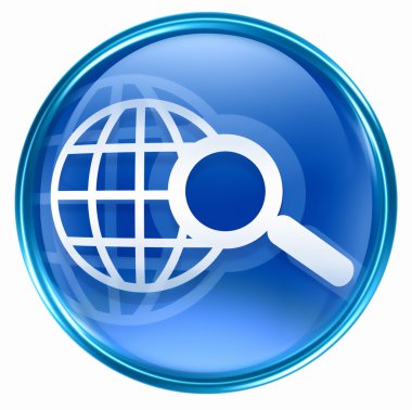 Search and magnifier icon blue. clipart