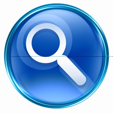 Search and magnifier icon blue. clipart