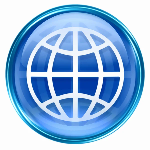Wereld pictogram blauw. — Stockfoto